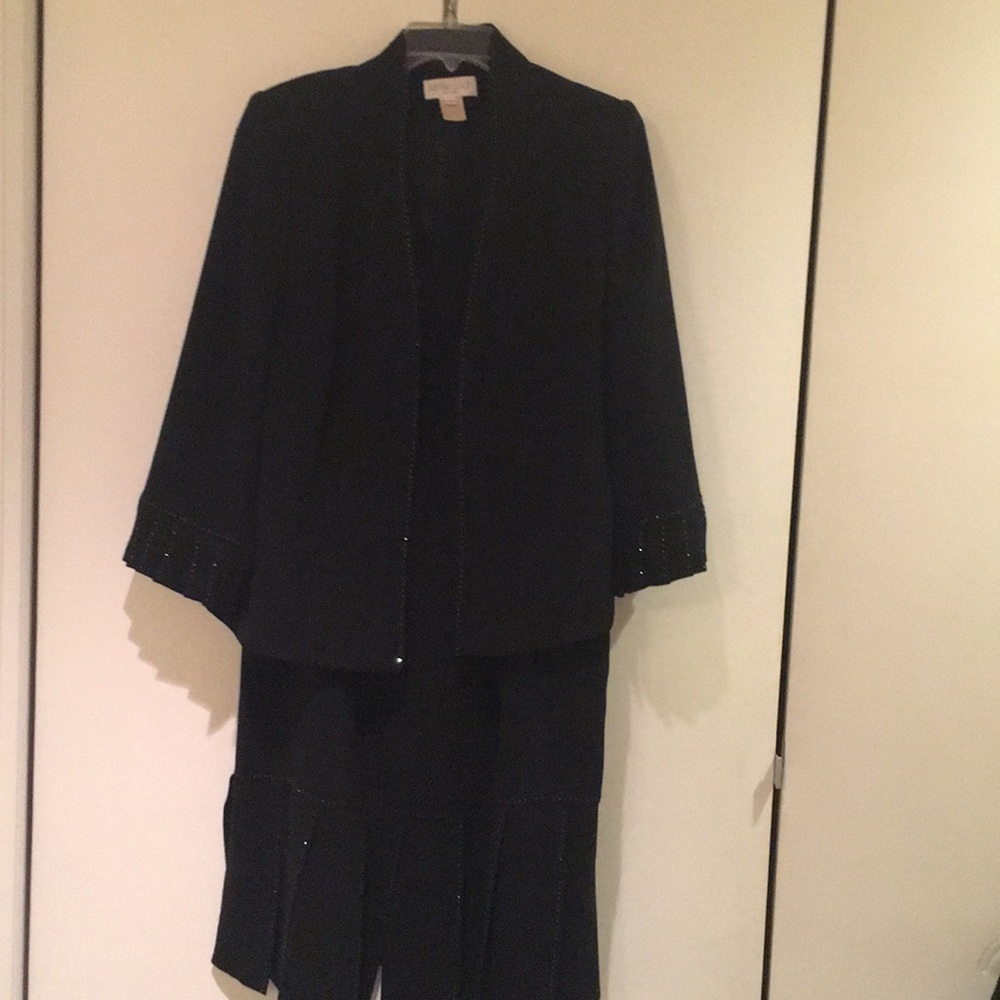 Black flapper style evening dress and jacket